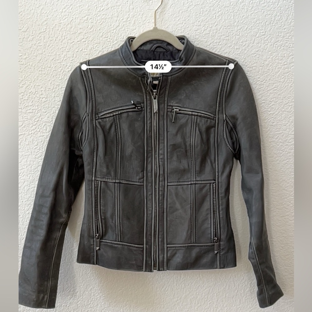 Gray Leather Jacket - image 6